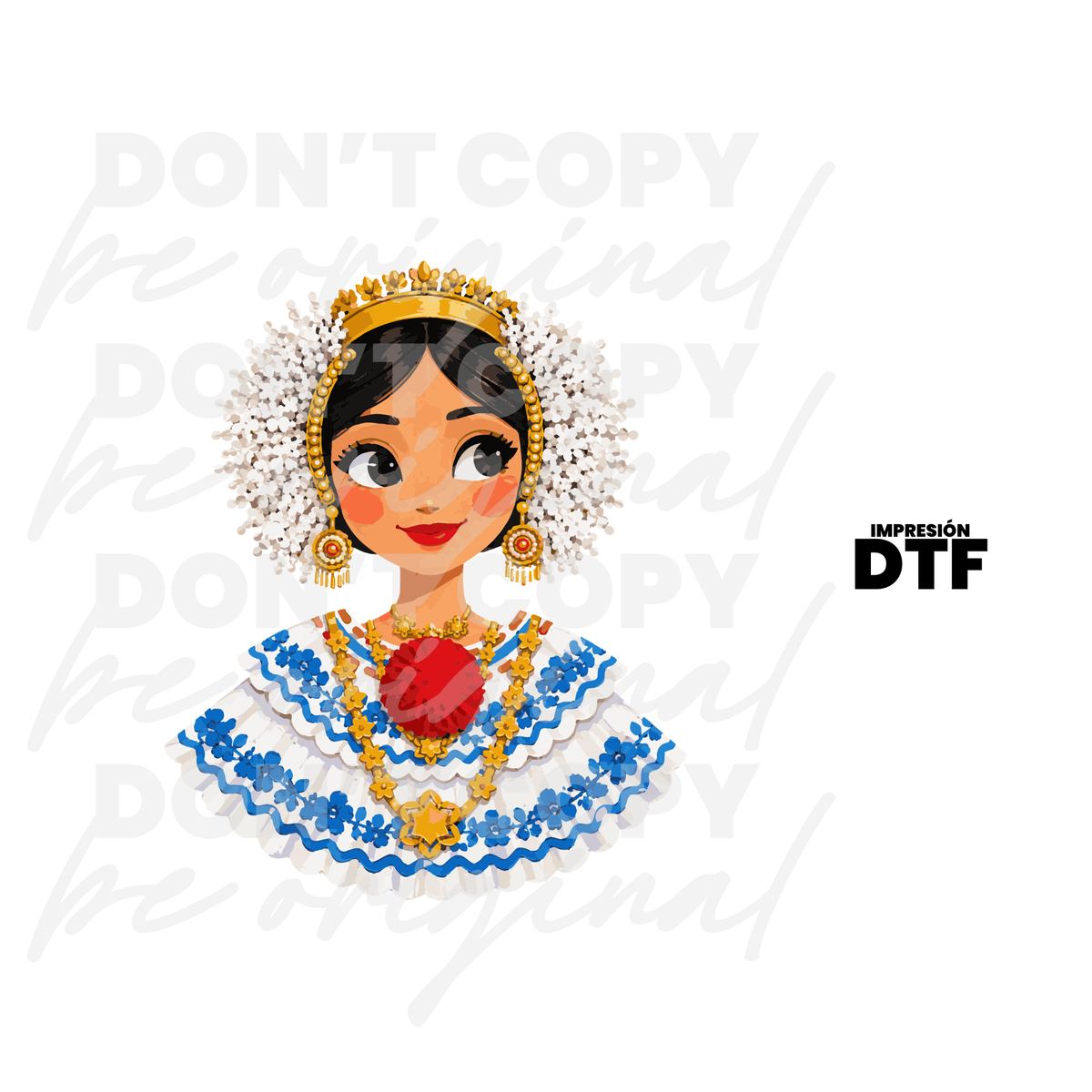 Hybrid DTF | Empollerada Panamá | Glitter Gold