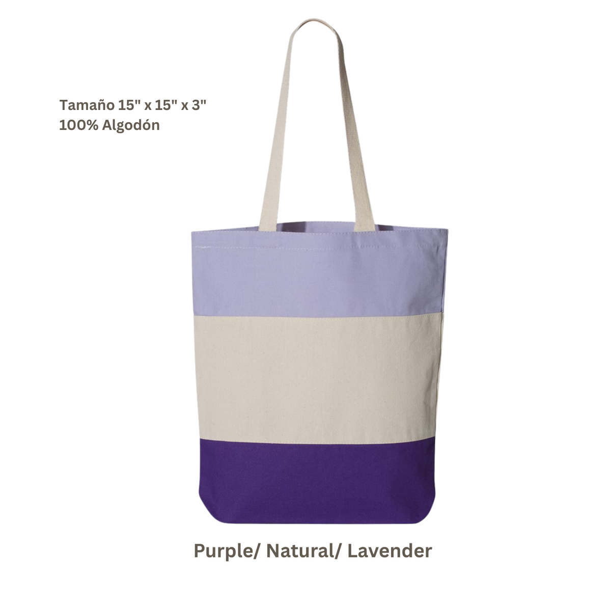 Bolsa Tote de Algodón 11L | Purple / Natural / Lavander