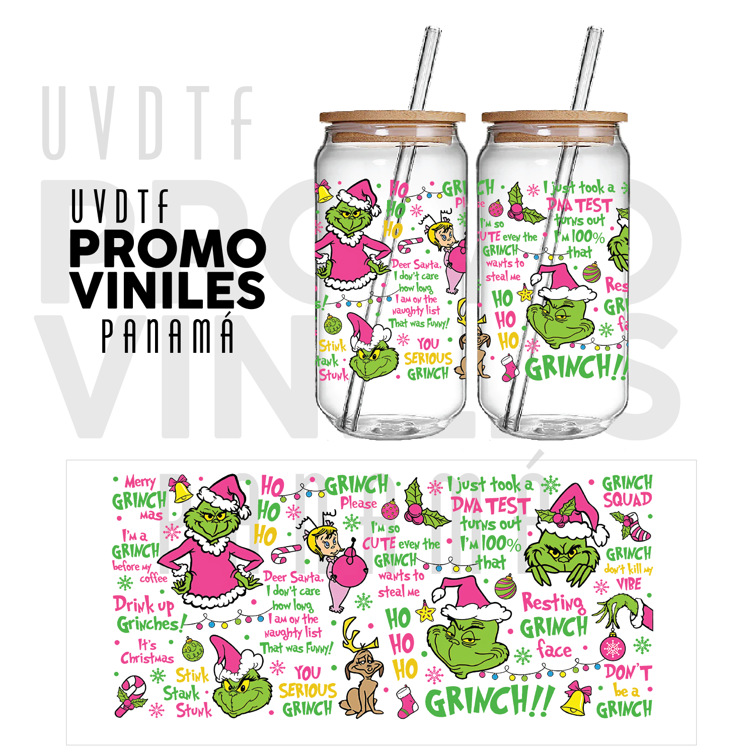 UV DTF Wrap | Grinch Ho Ho Ho