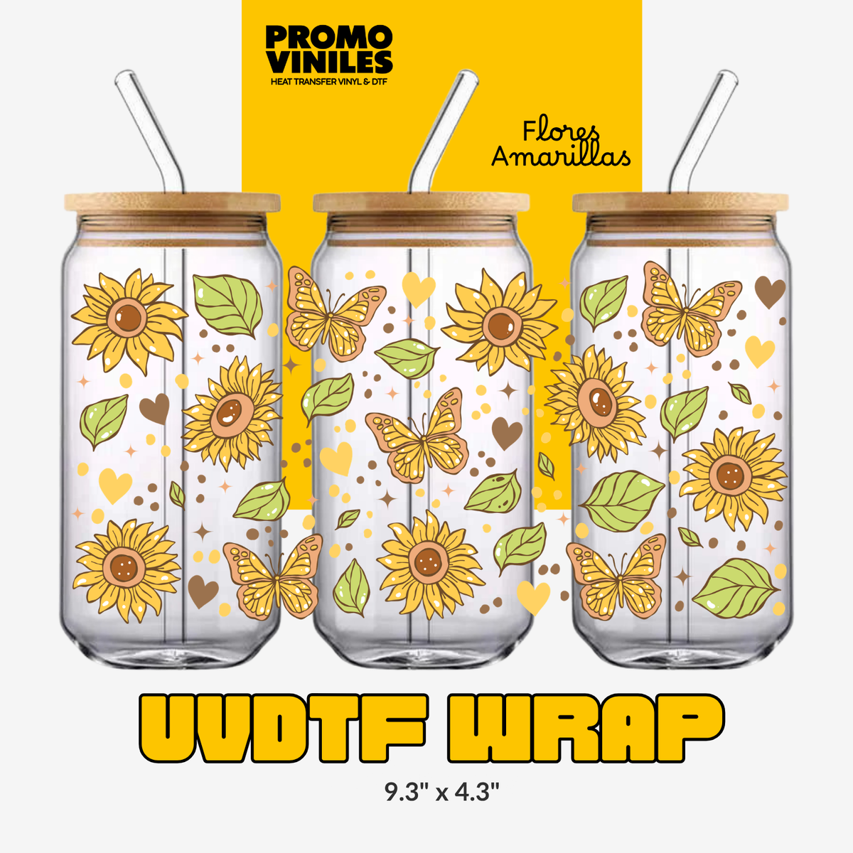 UV DTF Wrap | Flores Amarillas