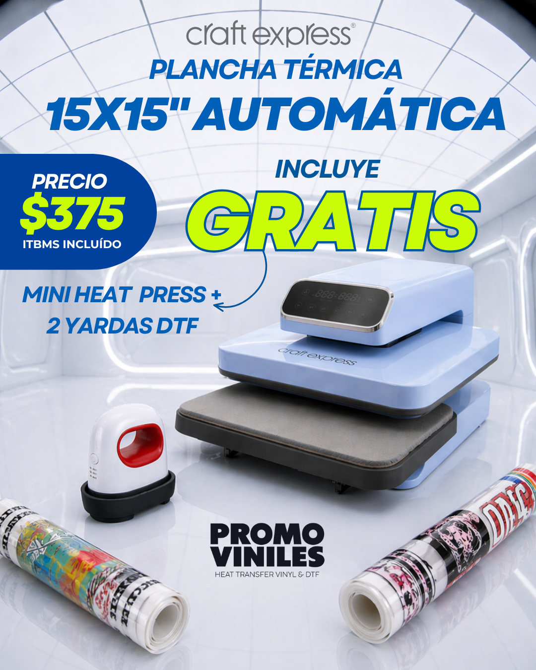 Craft Express | Plancha Térmica | Automática | Tamaño 15"x15"