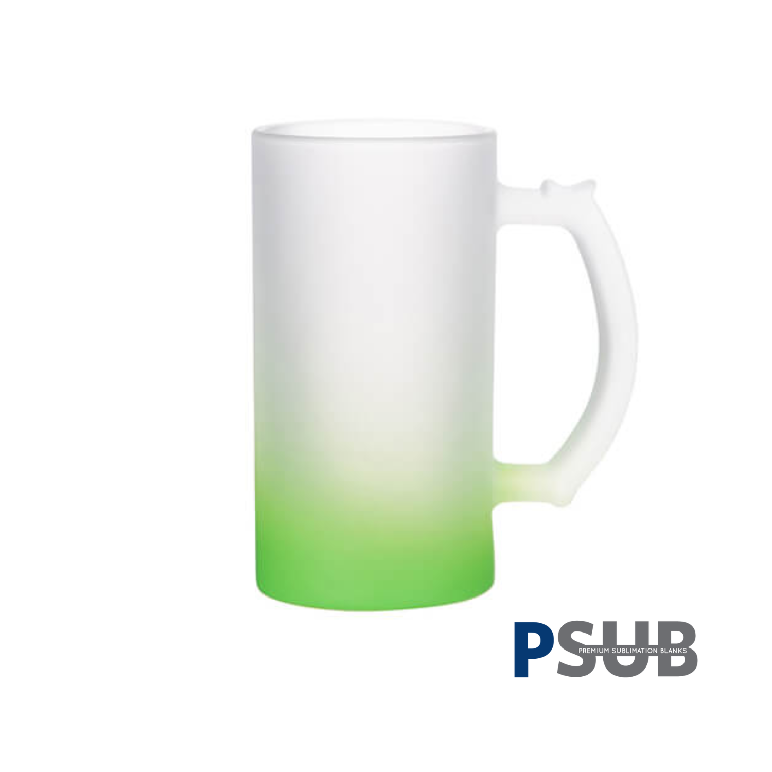 Jarra Cervecera de Vidrio | Frosted con degradé verde | 16 oz