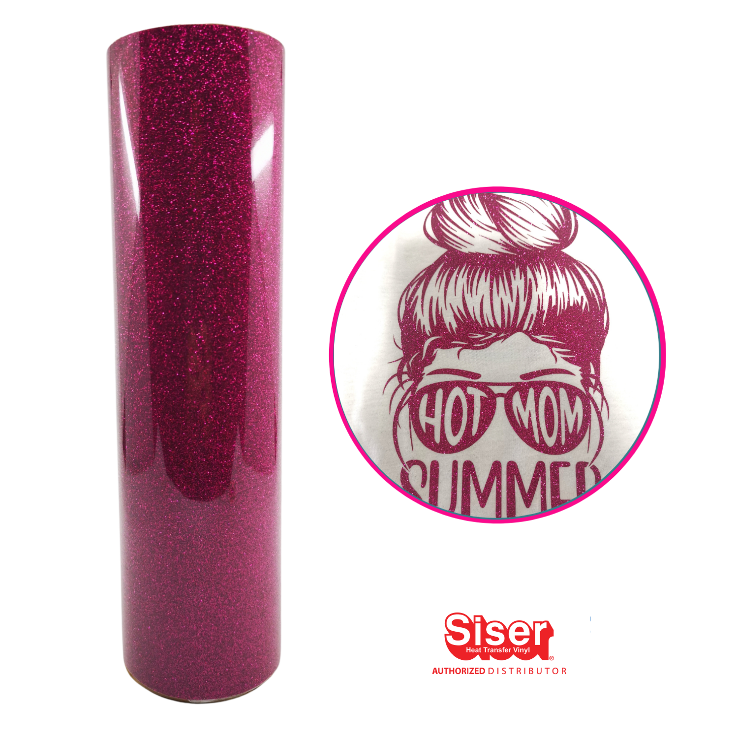 Siser Glitter® Vinil Textil Térmico | Rosado | Hot Pink