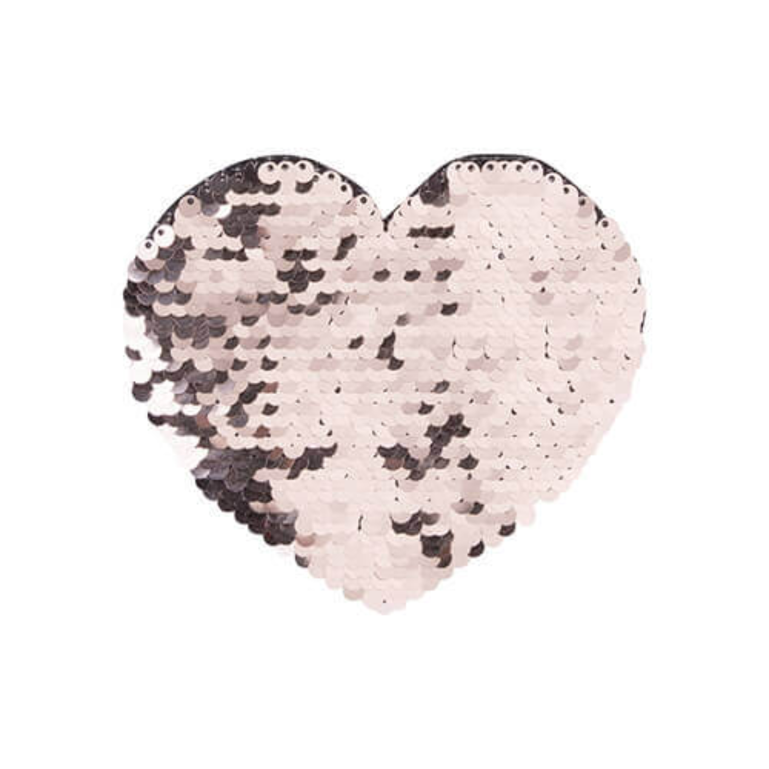 Parche de Lentejuelas | Corazón | Champagne con Blanco | 12 x 10.5 cm