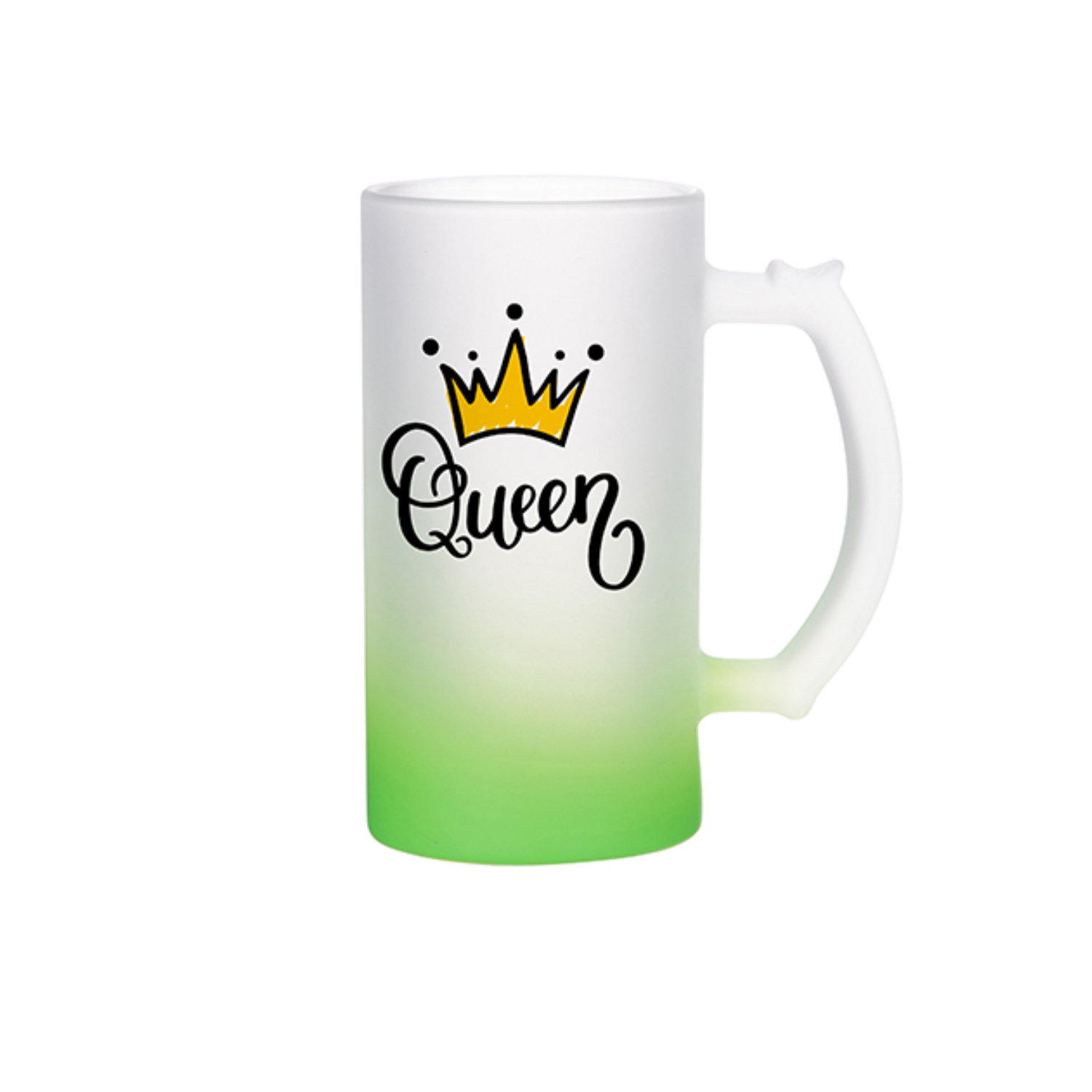 Jarra Cervecera de Vidrio | Frosted con degradé verde | 16 oz