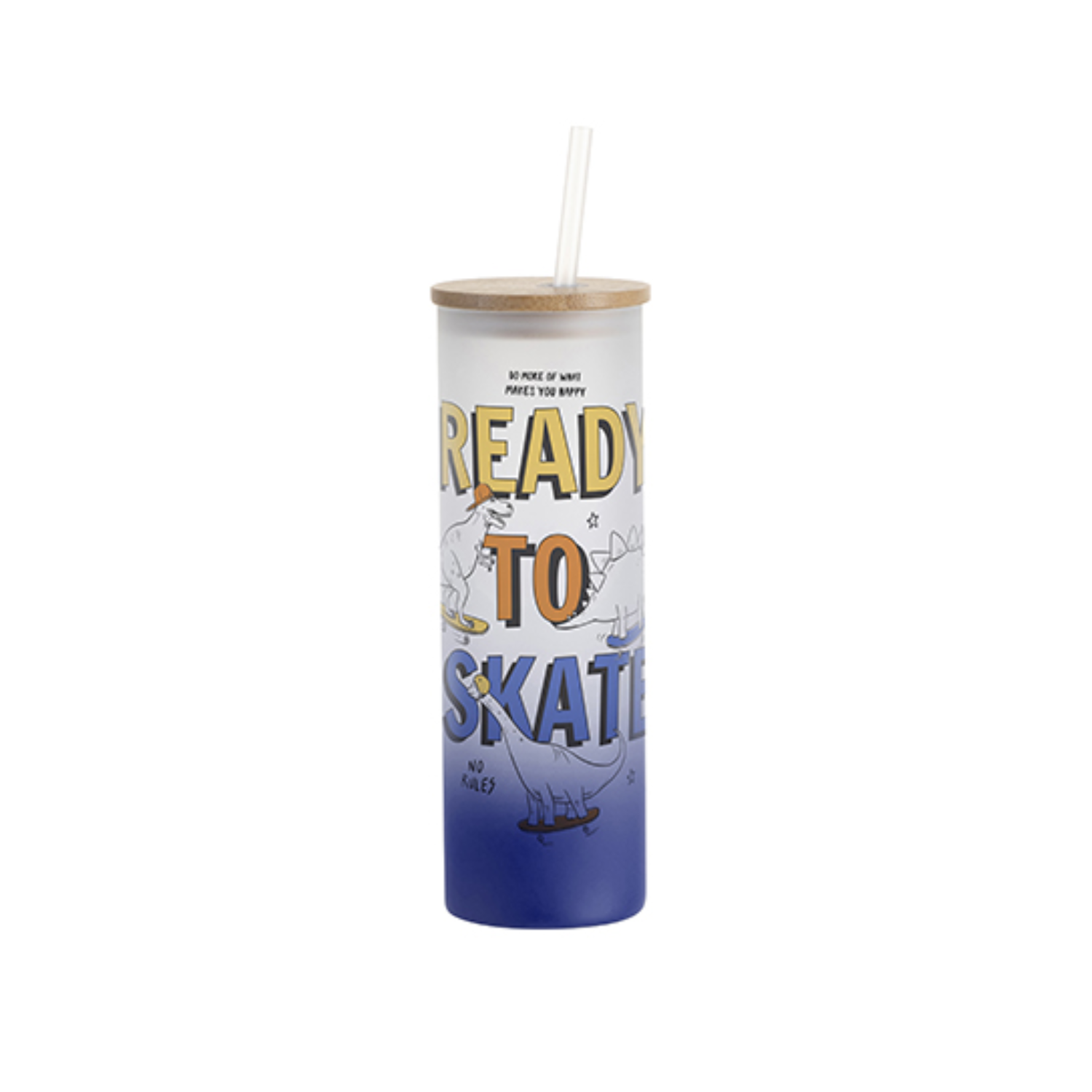 Vaso Skinny de Vidrio | Frosted con degradé azul | 20 oz