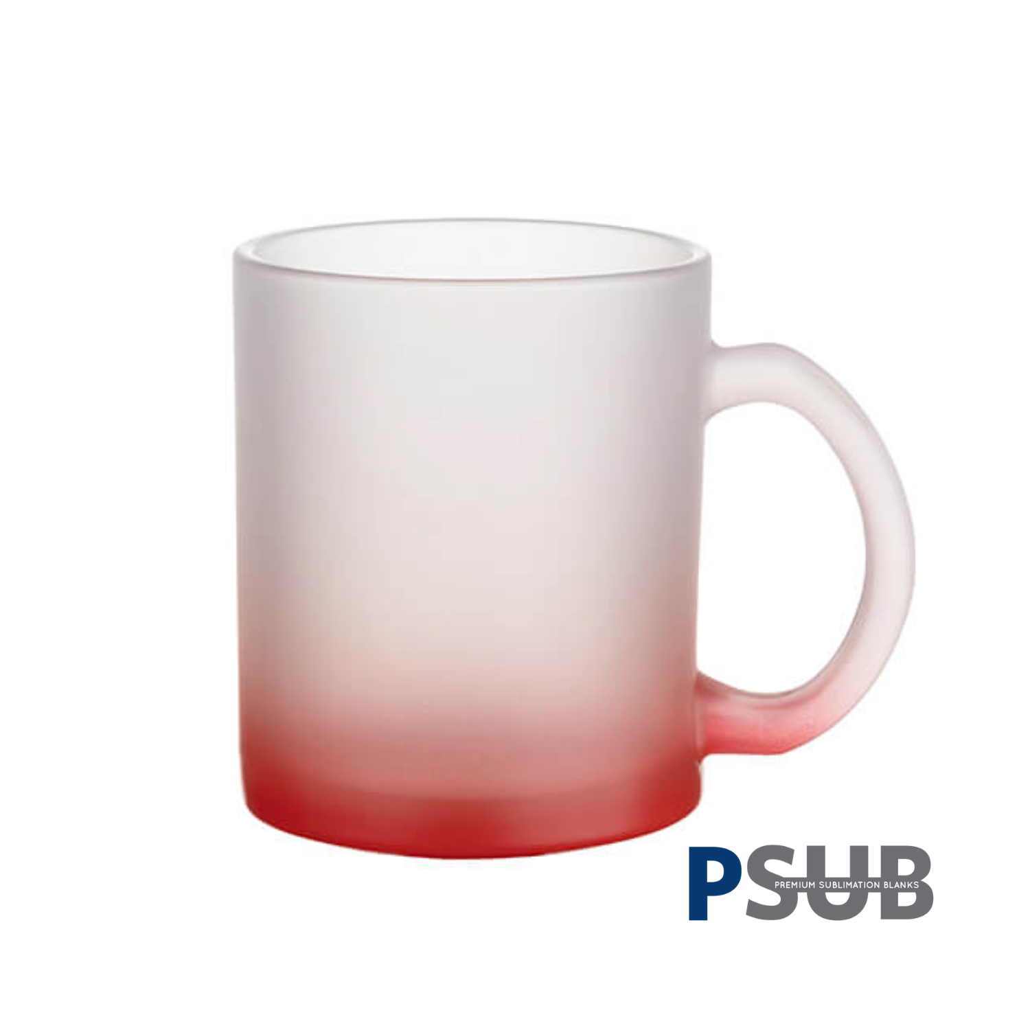 Taza de Vidrio | Frosted con degradé rojo | 11 oz