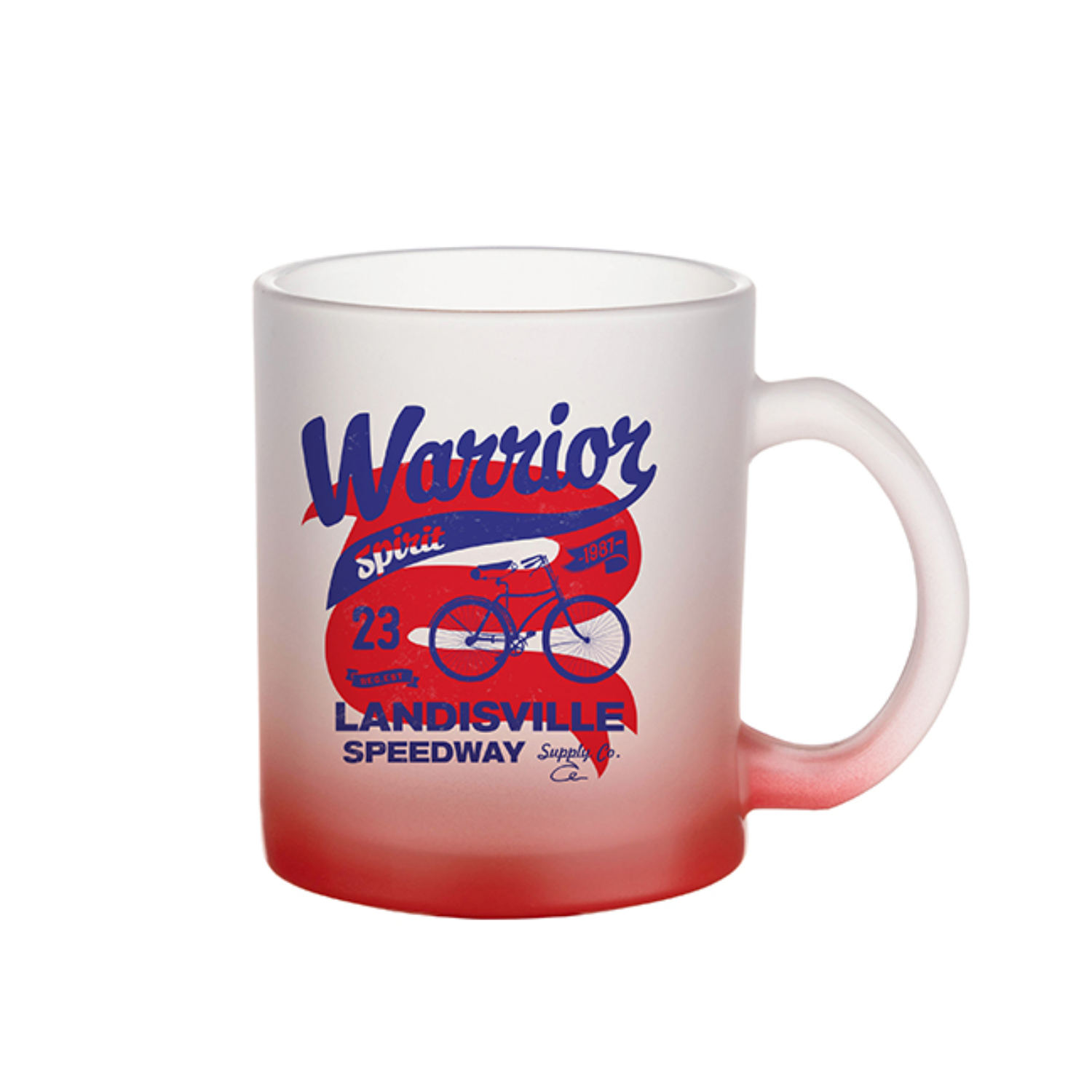 Taza de Vidrio | Frosted con degradé rojo | 11 oz