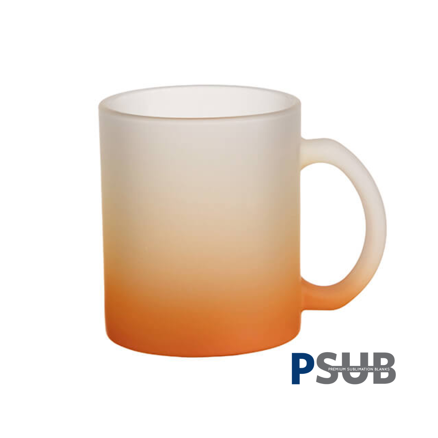 Taza de Vidrio | Frosted con degradé naranja | 11 oz