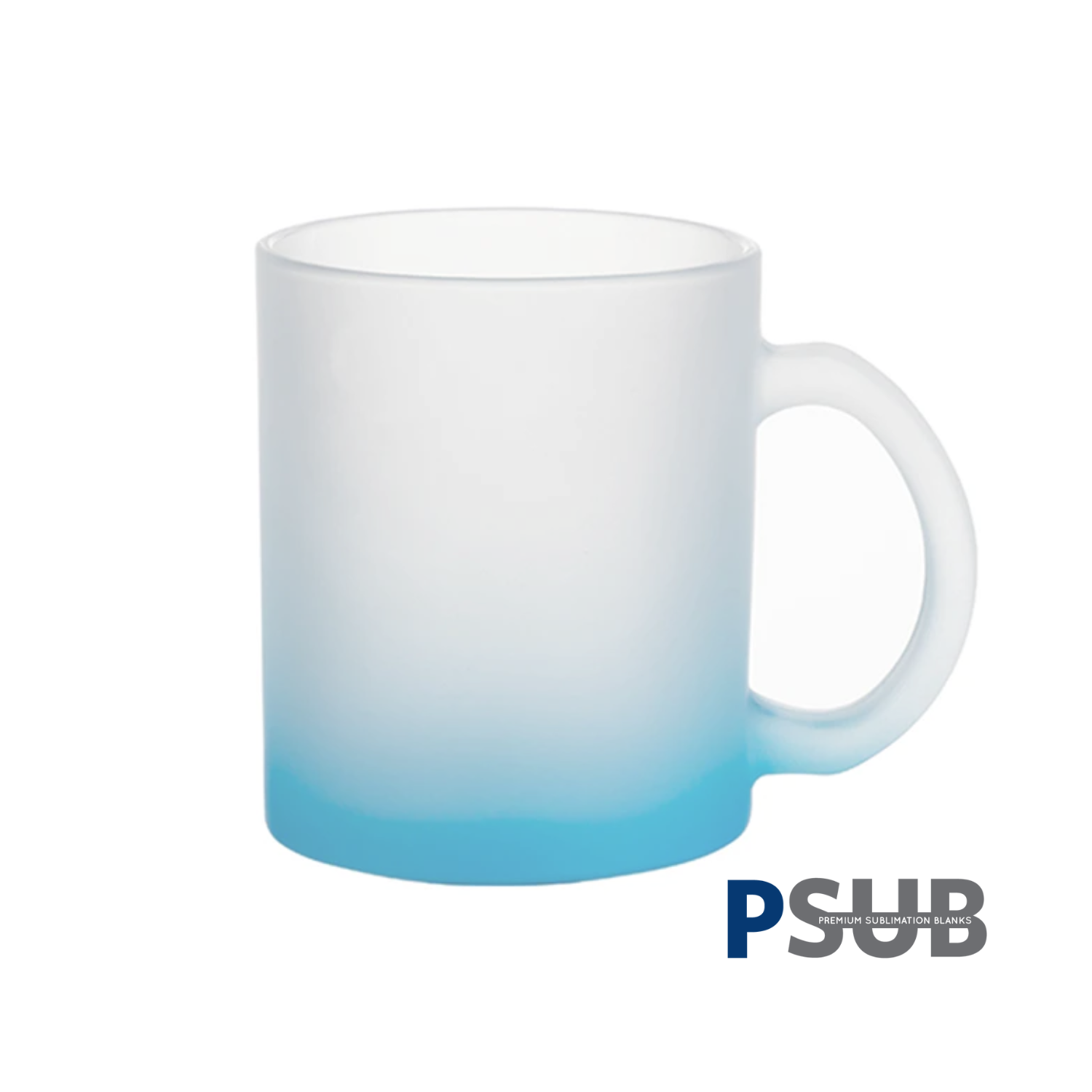 Taza de Vidrio | Frosted con degradé celeste | 11 oz
