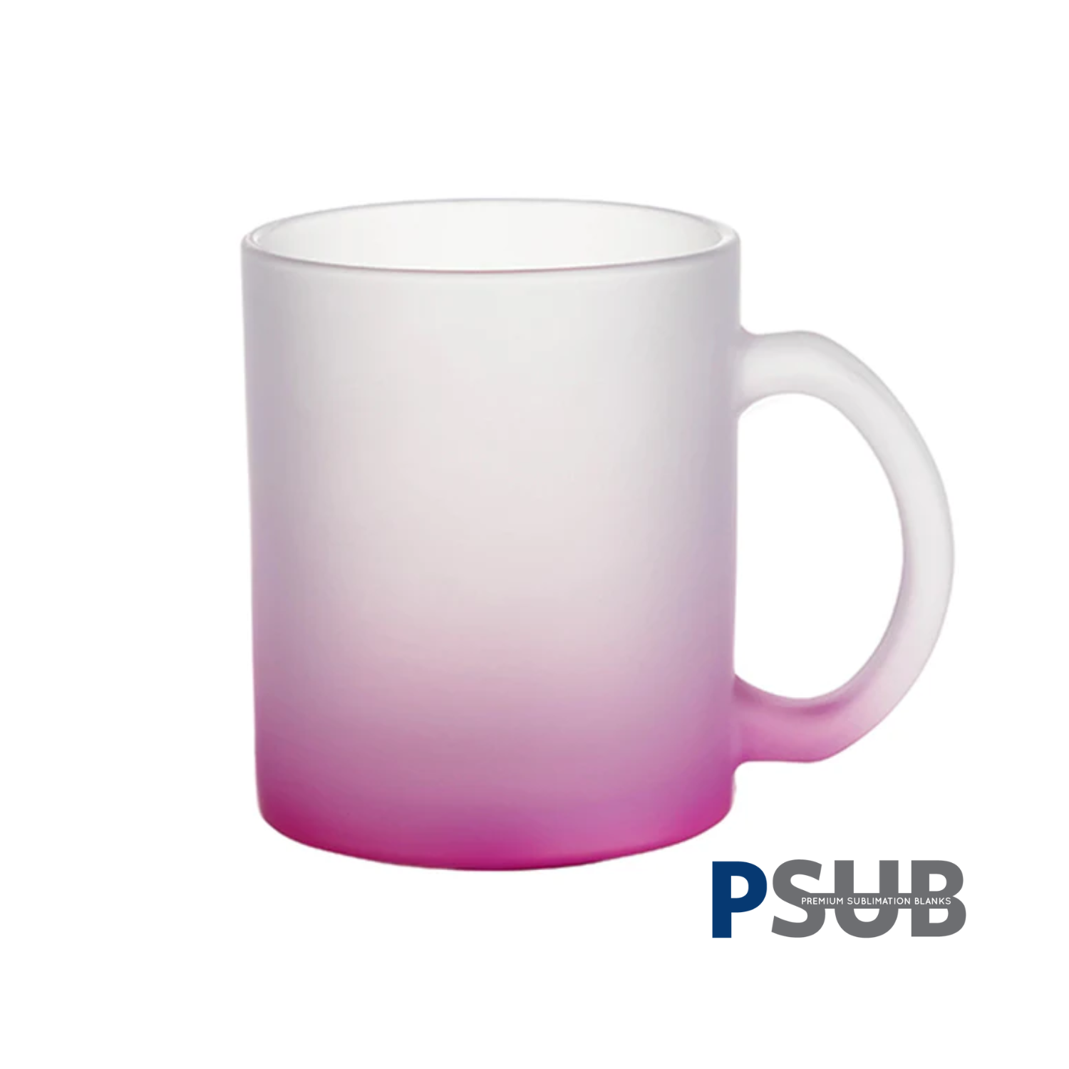Taza de Vidrio | Frosted con degradé rosa | 11 oz