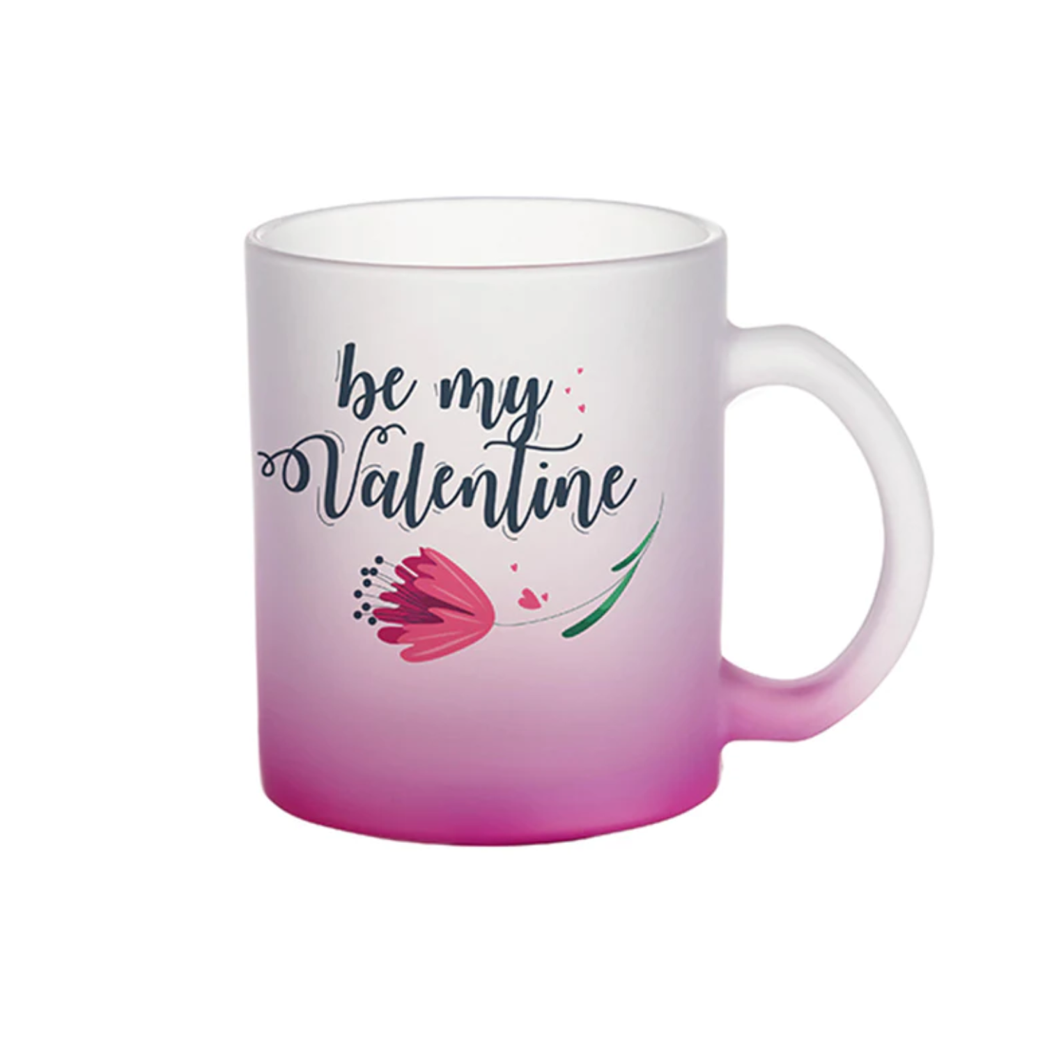 Taza de Vidrio | Frosted con degradé rosa | 11 oz