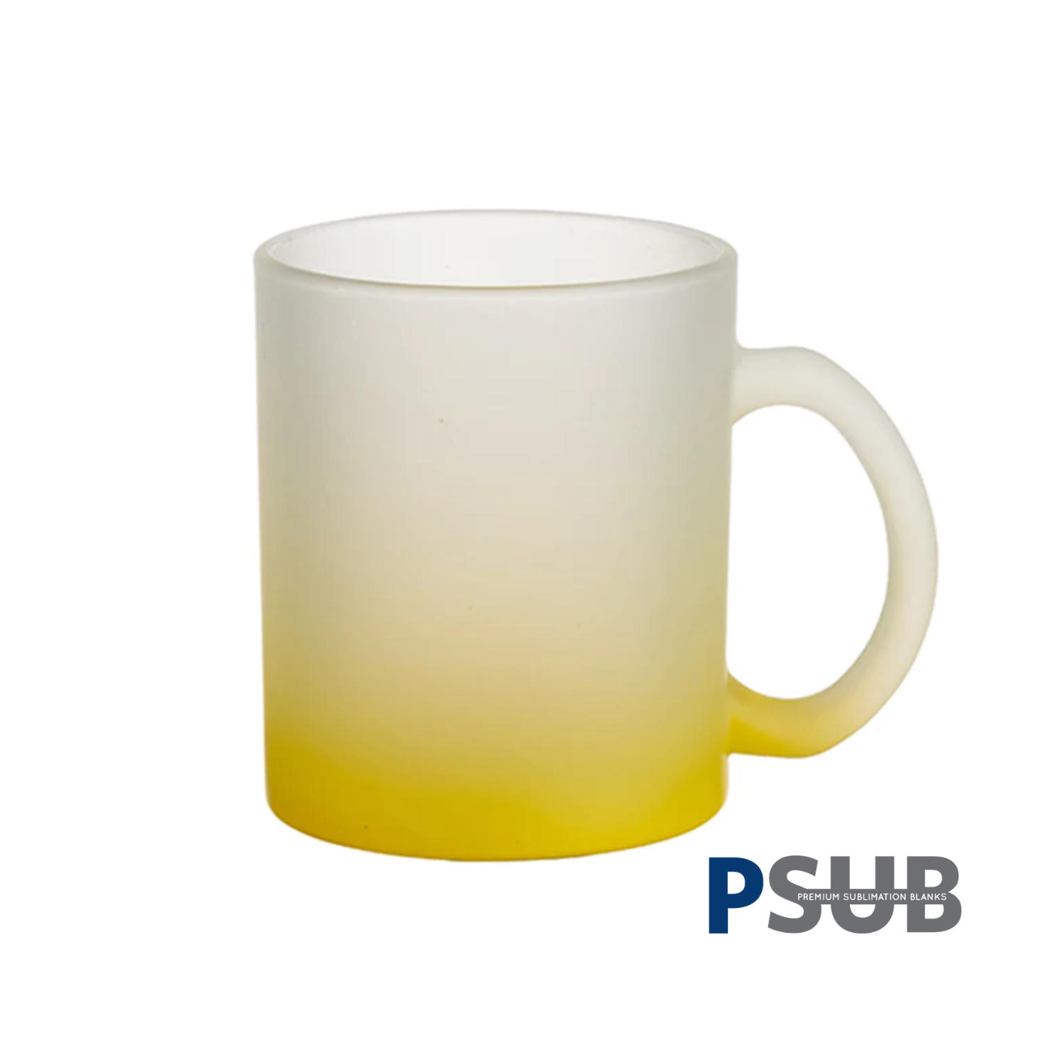 Taza de Vidrio | Frosted con degradé Amarillo | 11 oz