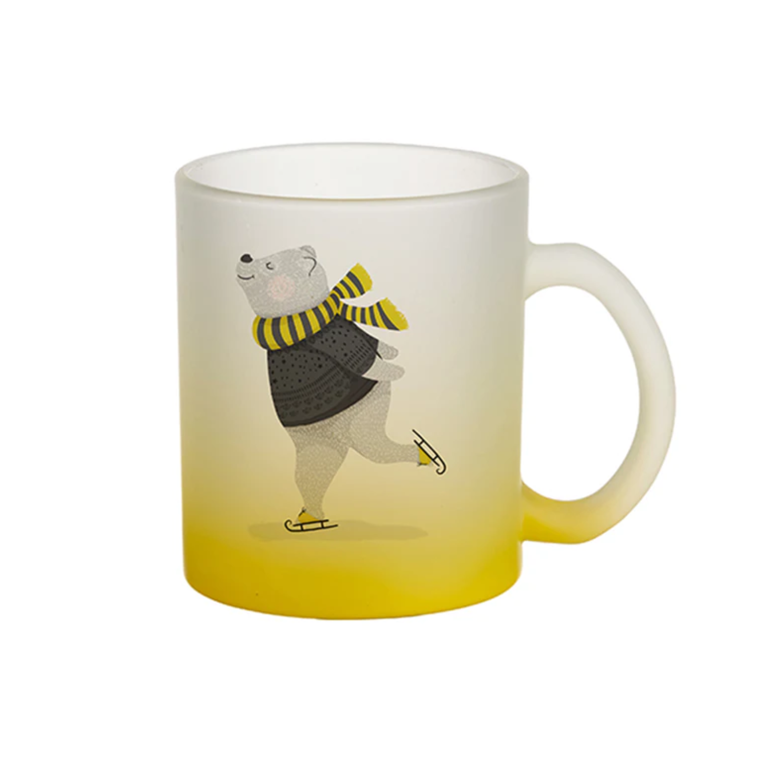 Taza de Vidrio | Frosted con degradé Amarillo | 11 oz