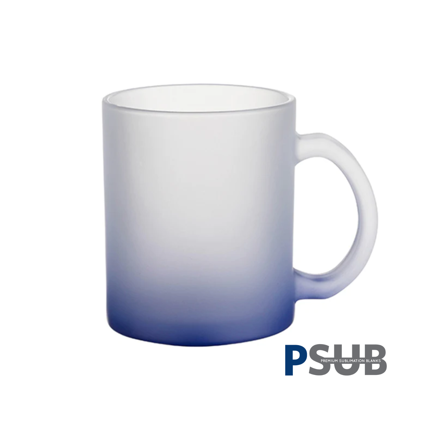 Taza de Vidrio | Frosted con degradé azul | 11 oz