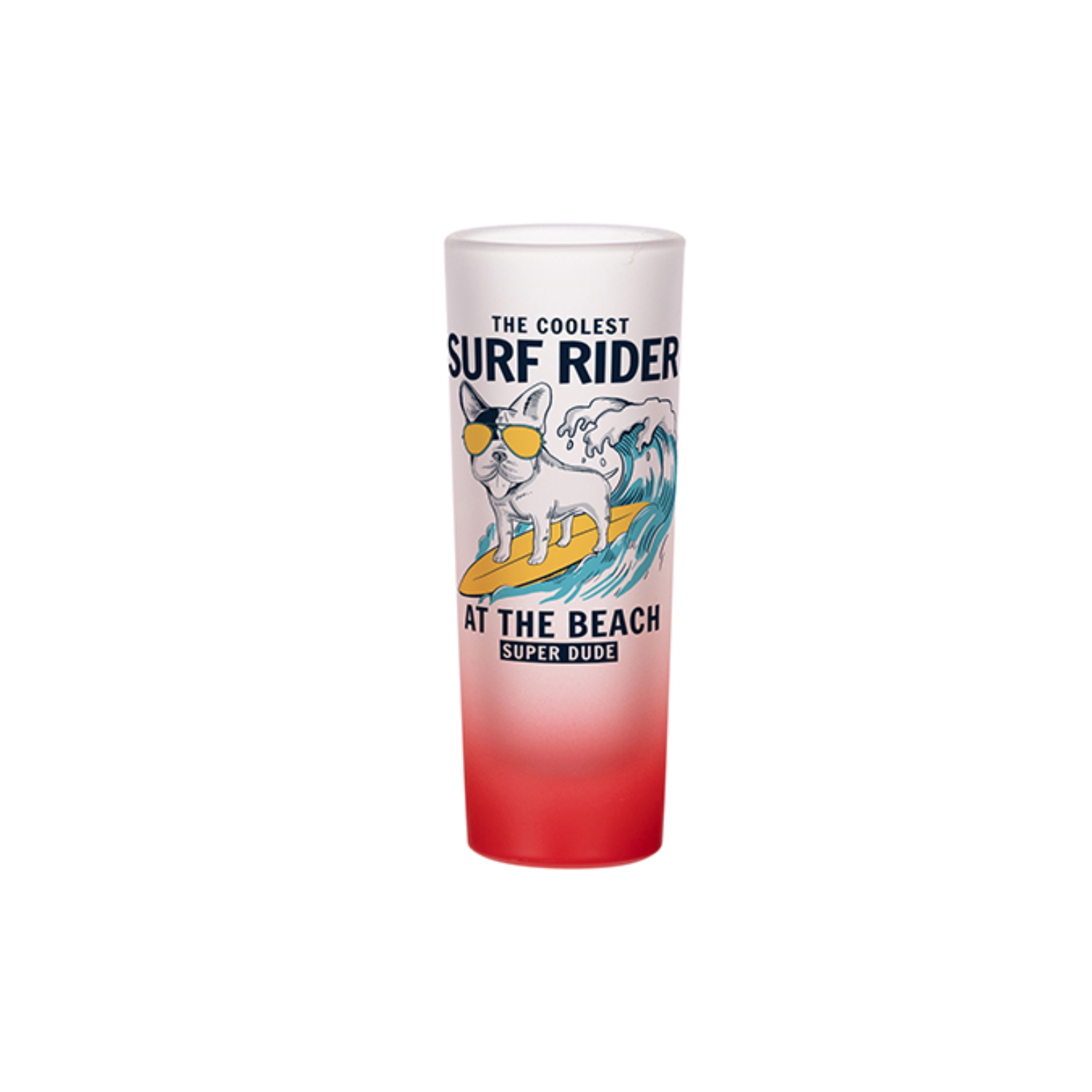 Vaso Shot Tequilero | Frosted con degradé rojo | 3 oz
