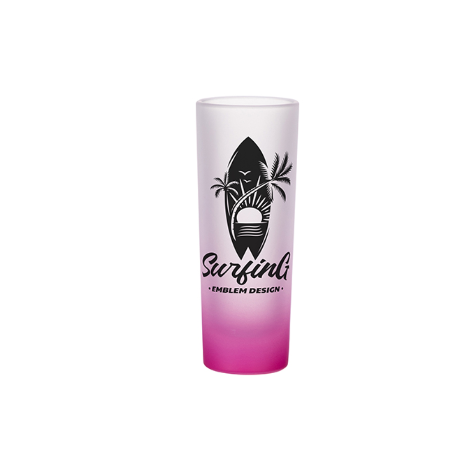 Vaso Shot Tequilero | Frosted con degradé rosado | 3 oz