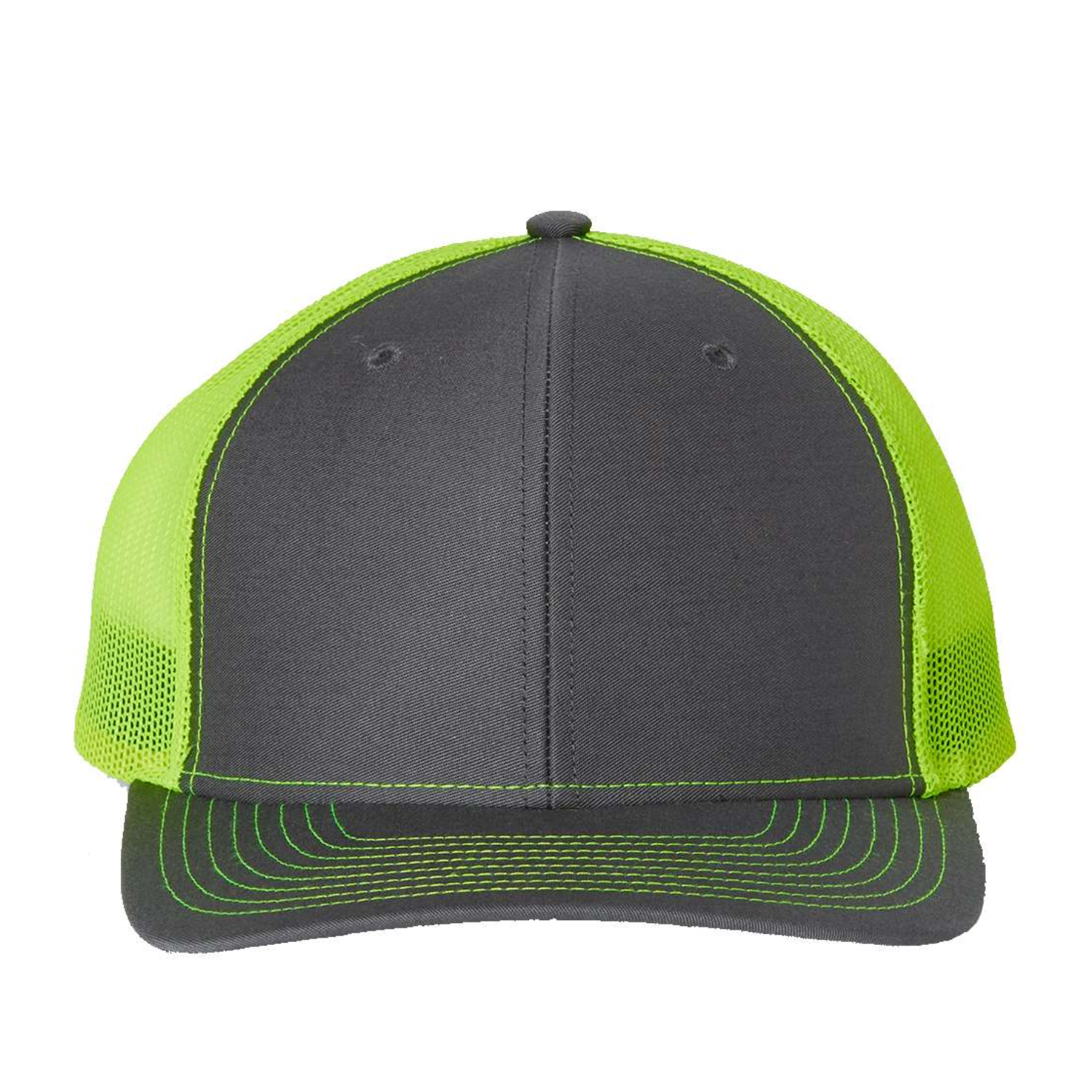 Richardson 112 | Adjustable Snapback Trucker Cap | Charcoal/ Neon Yellow