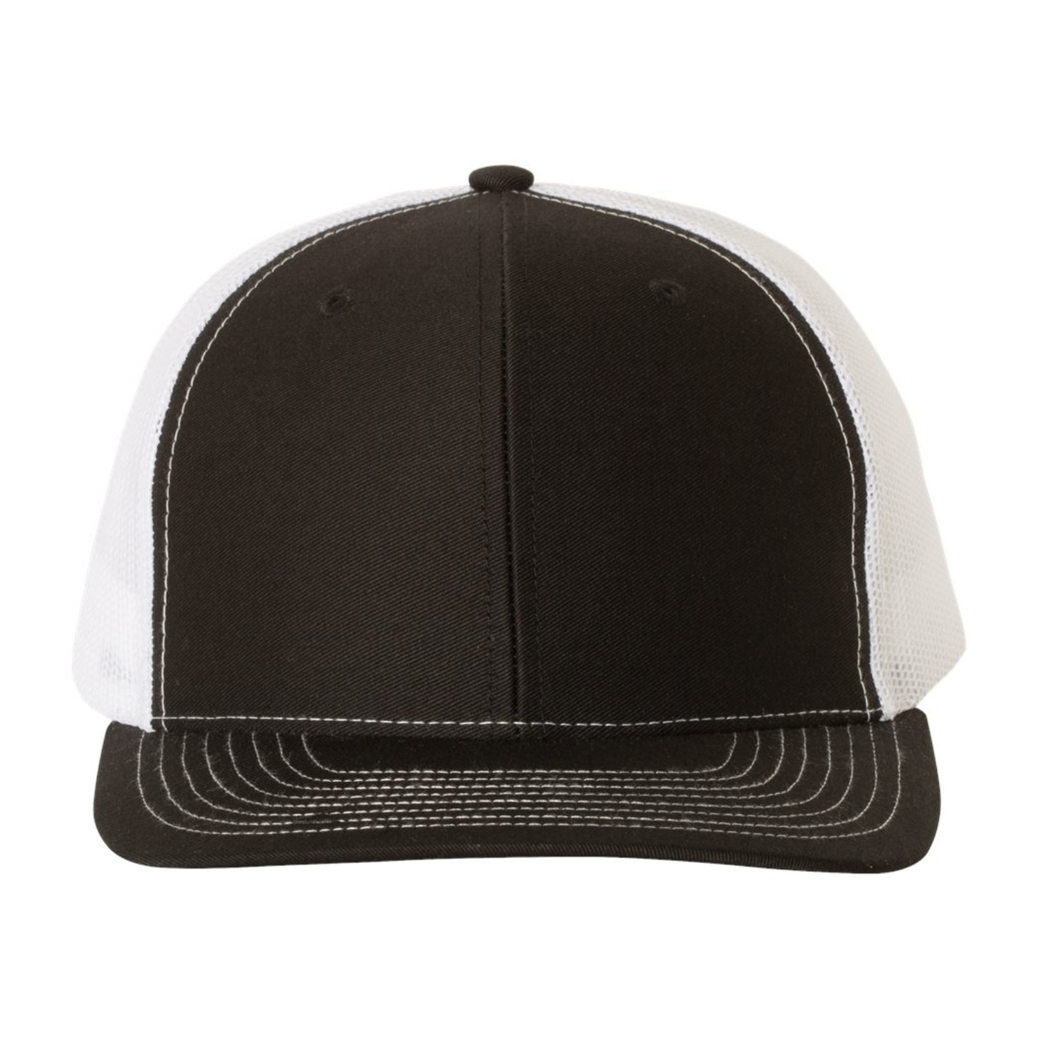 Richardson 112 | Adjustable Snapback Trucker Cap | Black/ White