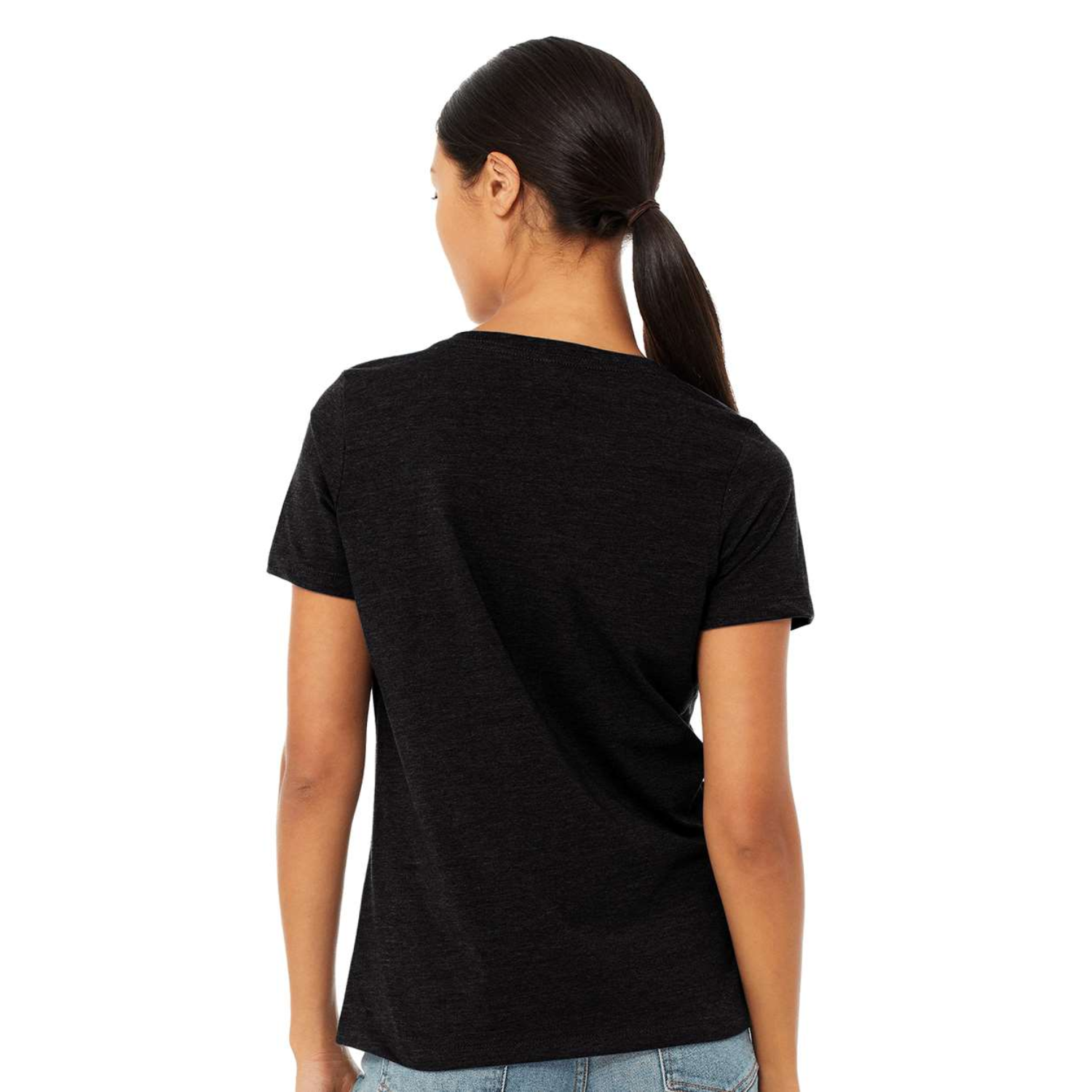 Bella Canvas 6405CVC | Women Relaxed Fit V-Neck | Black