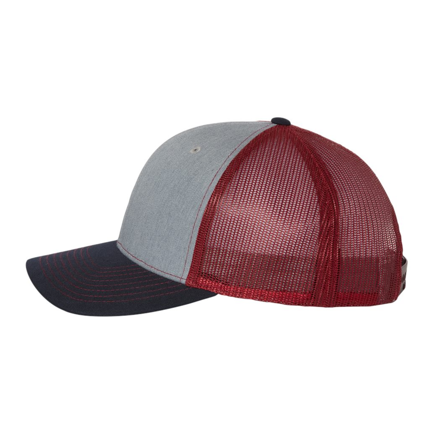 Richardson 112 | Adjustable Snapback Trucker Cap | Heather Grey/ Cardinal/ Navy