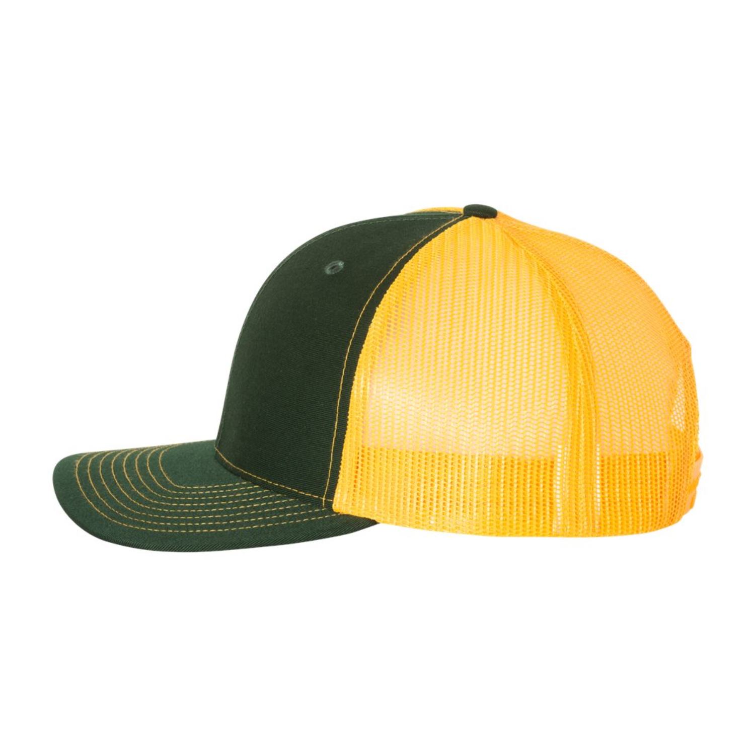 Richardson 112 | Adjustable Snapback Trucker Cap | Dark Green/ Gold