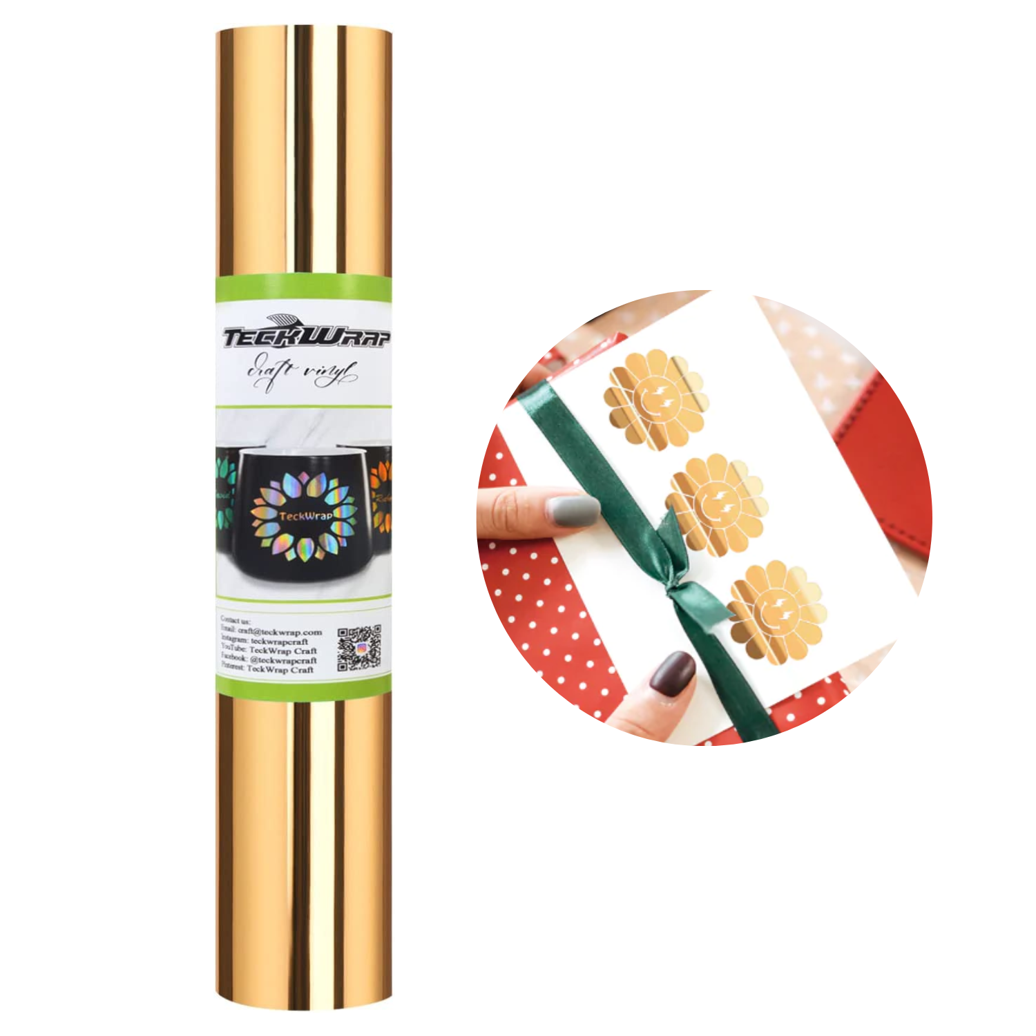 Vinil Adhesivo | Permanente | Mirror Light Gold | Ancho 12"