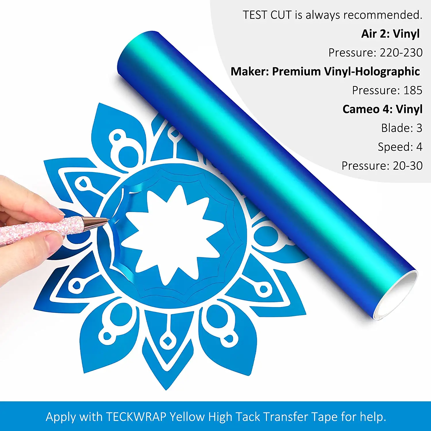 Vinil Adhesivo | Permanente | Pearlescent Peacock Blue | Ancho 12"