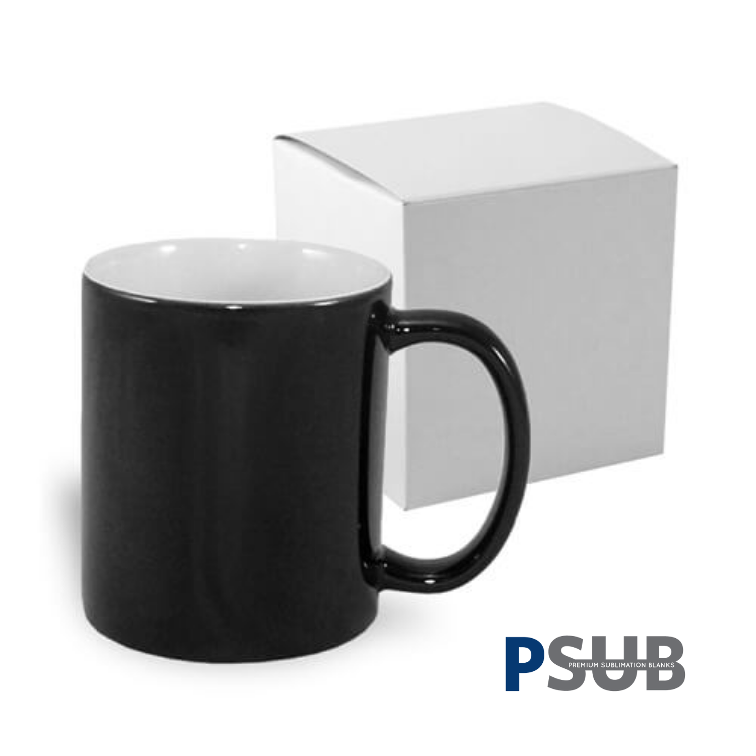 Taza de Cerámica Mágica | Glossy Negra | 11oz | Con Cajita
