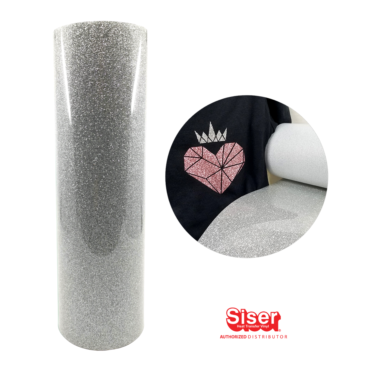 Siser Glitter® Vinil Textil Térmico | Plateado | Silver