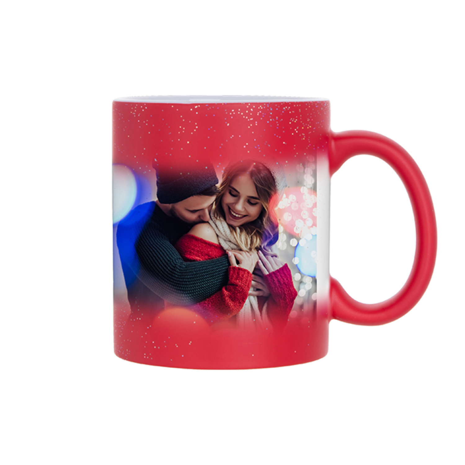 Taza de Cerámica Mágica Starsky | Roja Mate con escarcha | 11oz