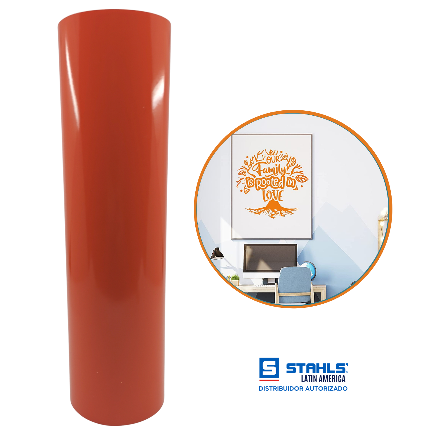 Vinil Adhesivo | Permanent P.S. | Glossy Orange | Ancho 12"