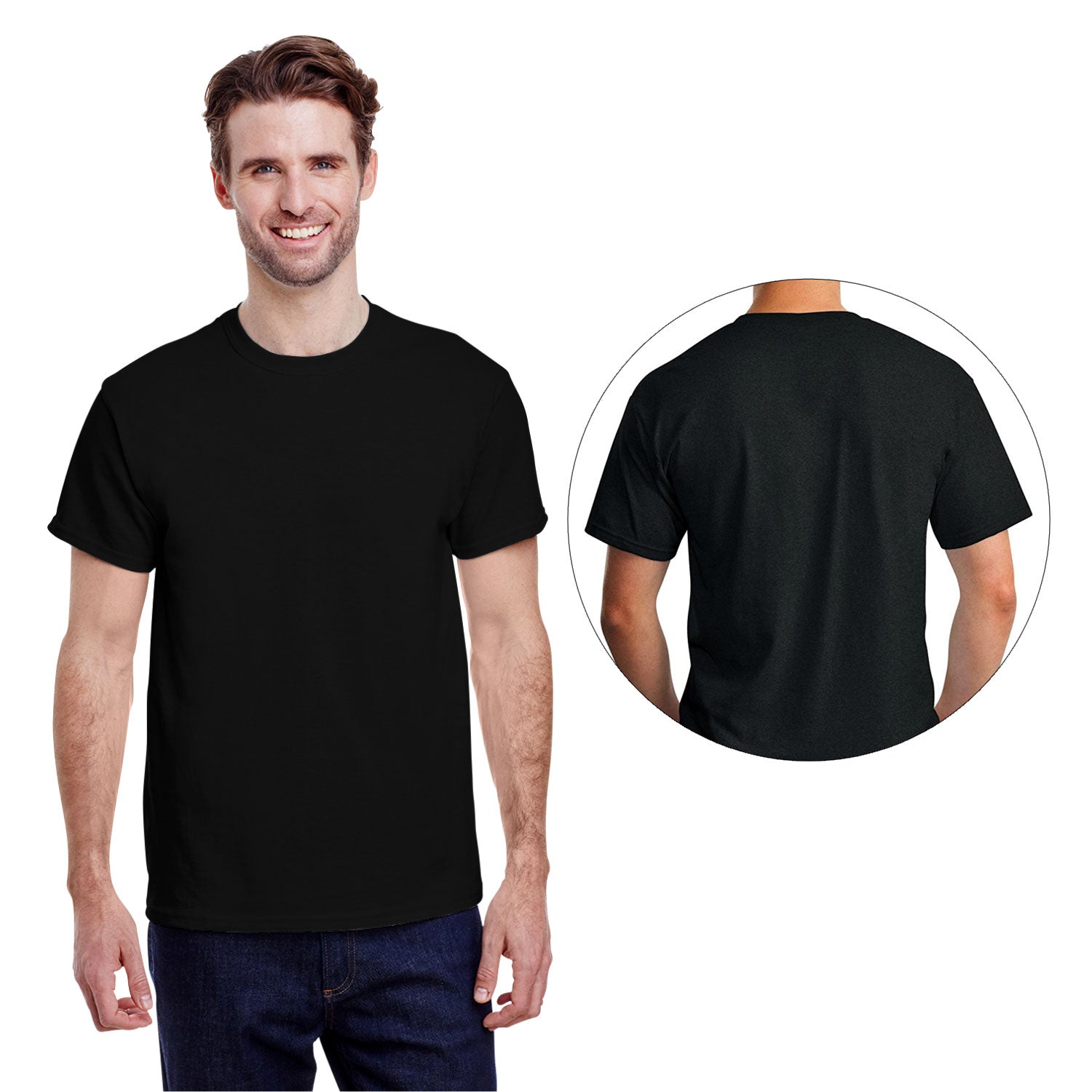 Gildan Heavy Cotton 5000 | Cuello Redondo | Negro