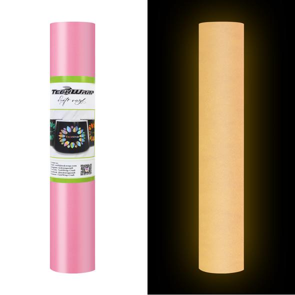 Vinil Adhesivo | Glow in the Dark | Matte Pink | Ancho 12"